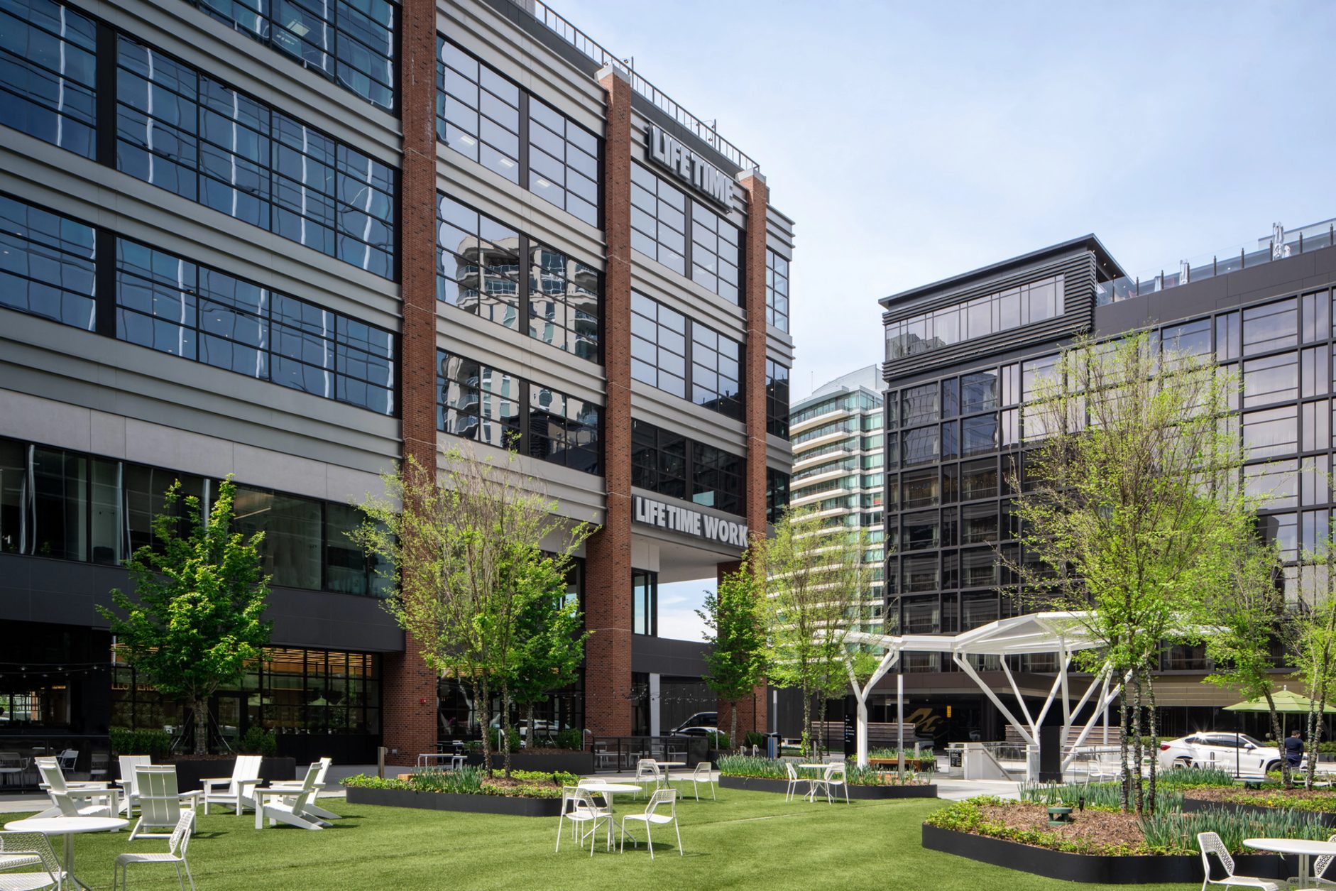 courtyard area at Life Time Work