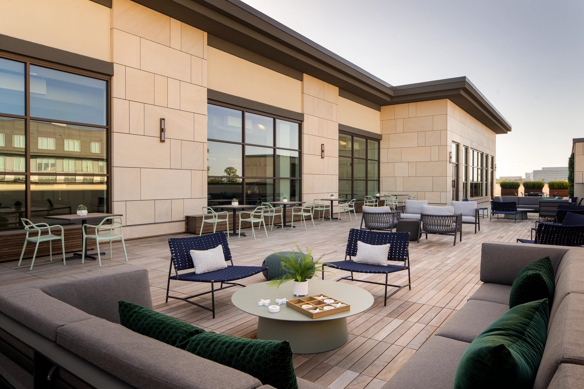Outdoor patio space at Life Time Work