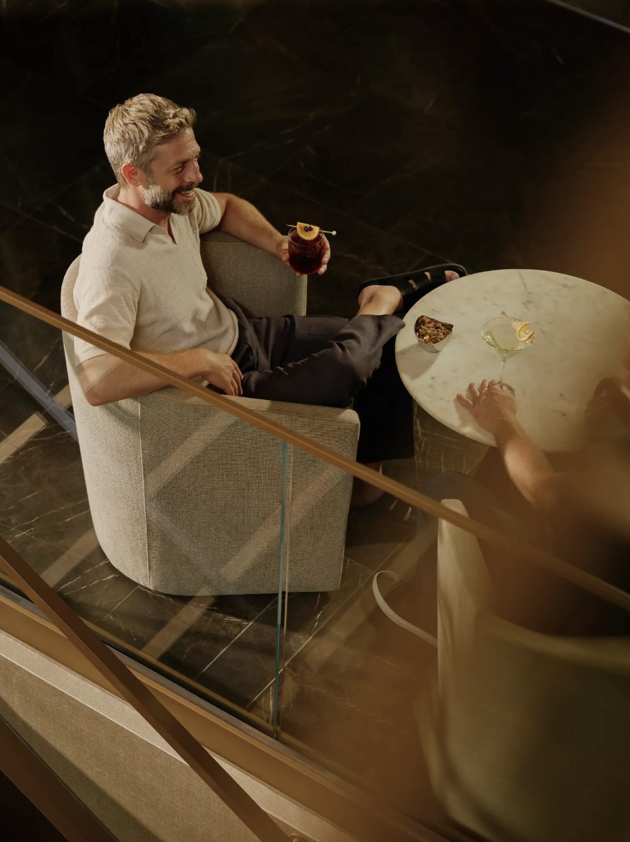 two people having a drink