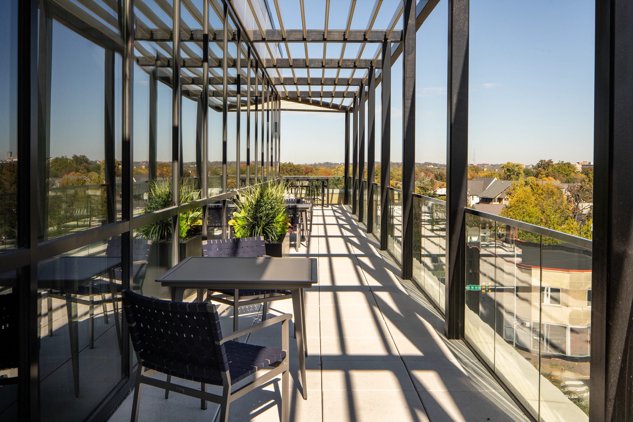 Outdoor balcony patio space at Life Time